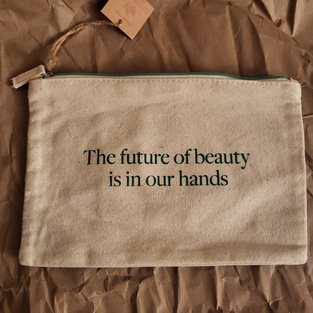 Clarins LETTER C pouch with Green Accents